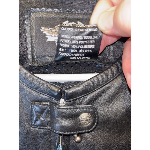 Harley Davidson Women's Kaleidoscope Black White‎ Leather Jacket L 97137-09VW - Picture 5 of 8